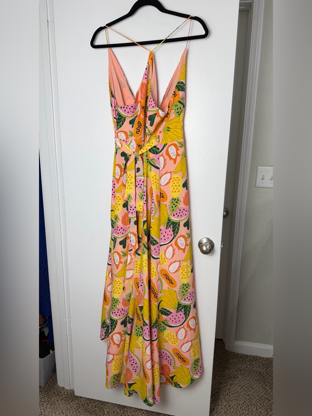 Anthropologie Hutch Tropical Fruit Print Wrap Maxi Dress M NWT - Picture 6 of 13